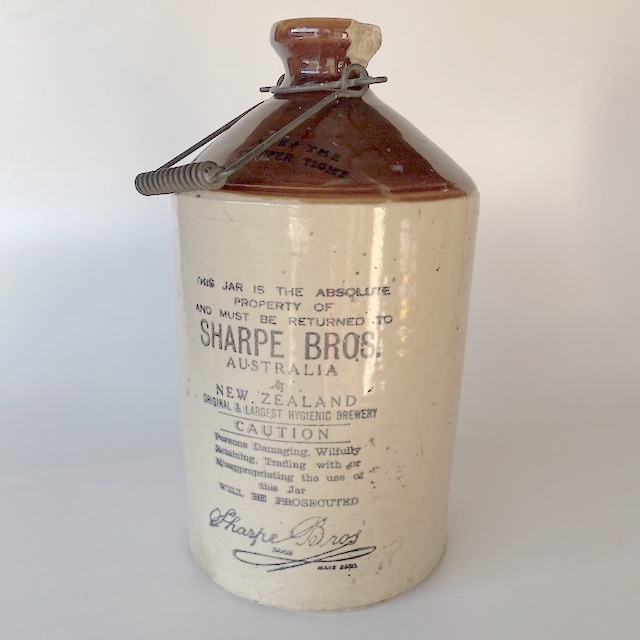 BOTTLE, Stoneware Demijohn Jar - Large Sharpe Bros